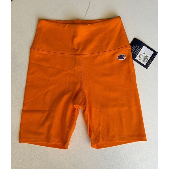 Champion Womens High-Waist Athletic Shorts Orange Size XS Cotton/Spandex - Picture 3 of 8